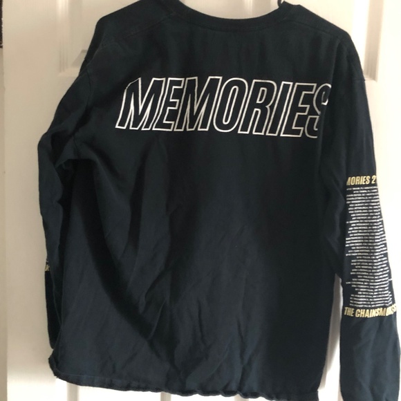 The Chainsmokers Memories Tour 2017 Long Sleeve T Shirt Black Large EDM Dance - Picture 2 of 4